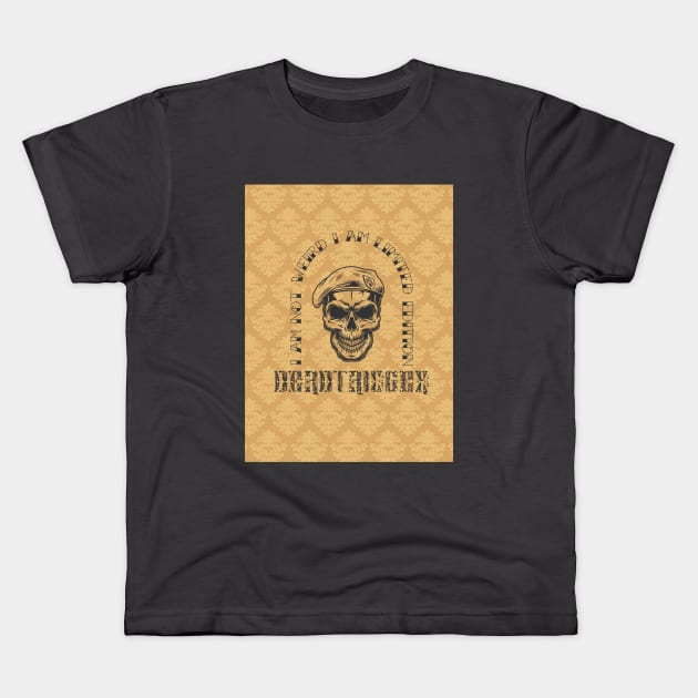 Army Skull typography-Quotes-Print Kids T-Shirt by Next Mahamud